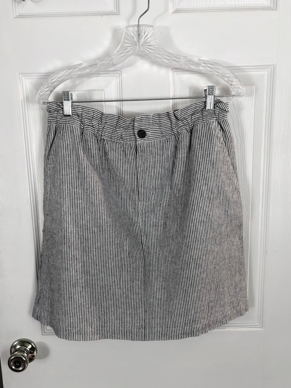 J. Crew Black & White Pinstripe Mini Skirt
